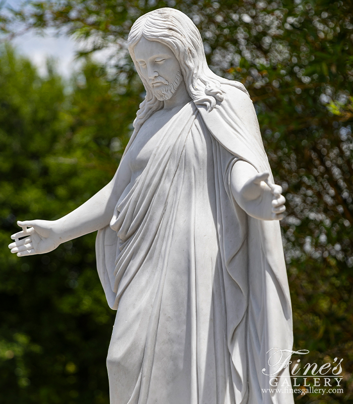 Marble Statues  - White Marble Jesus Statue - MS-1164